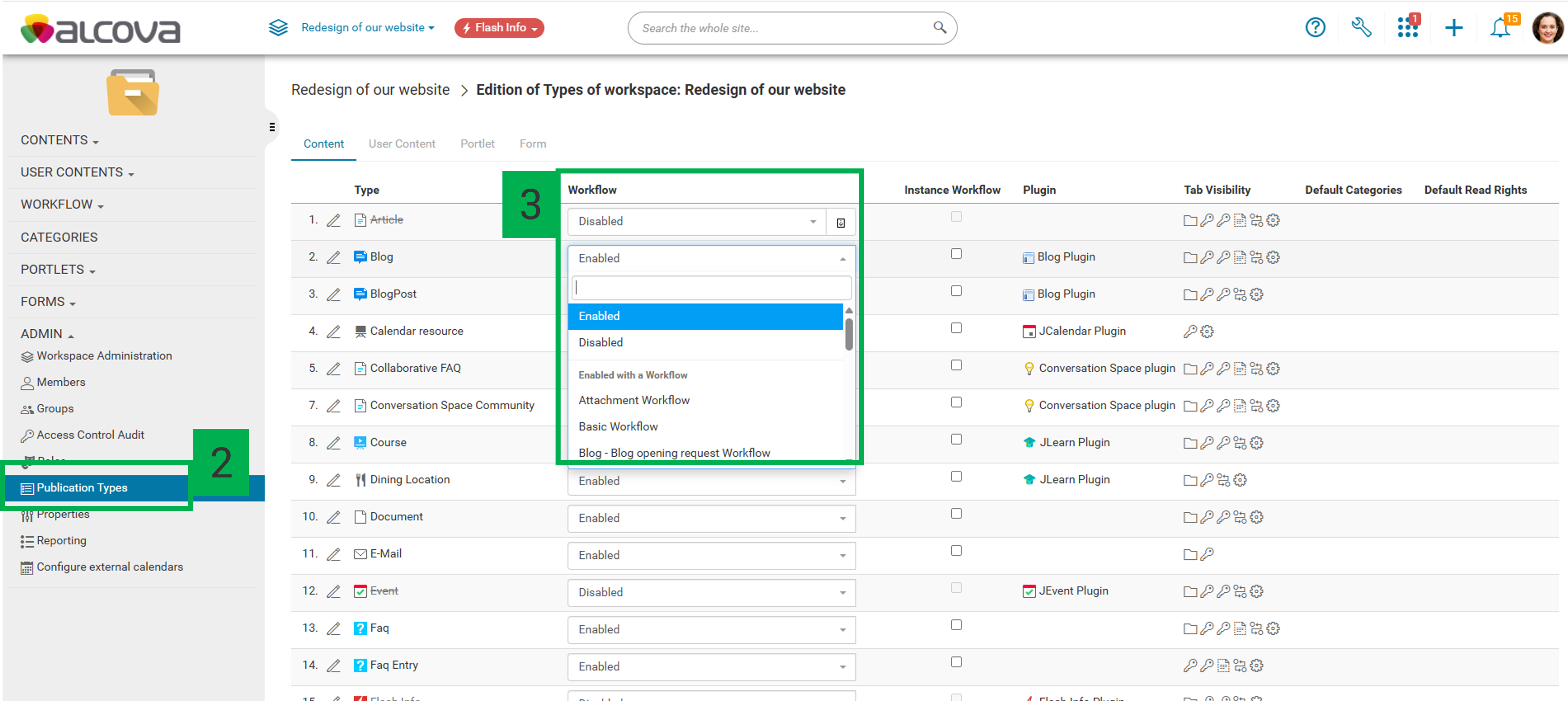 Associez un workflow à un type de publication Image2