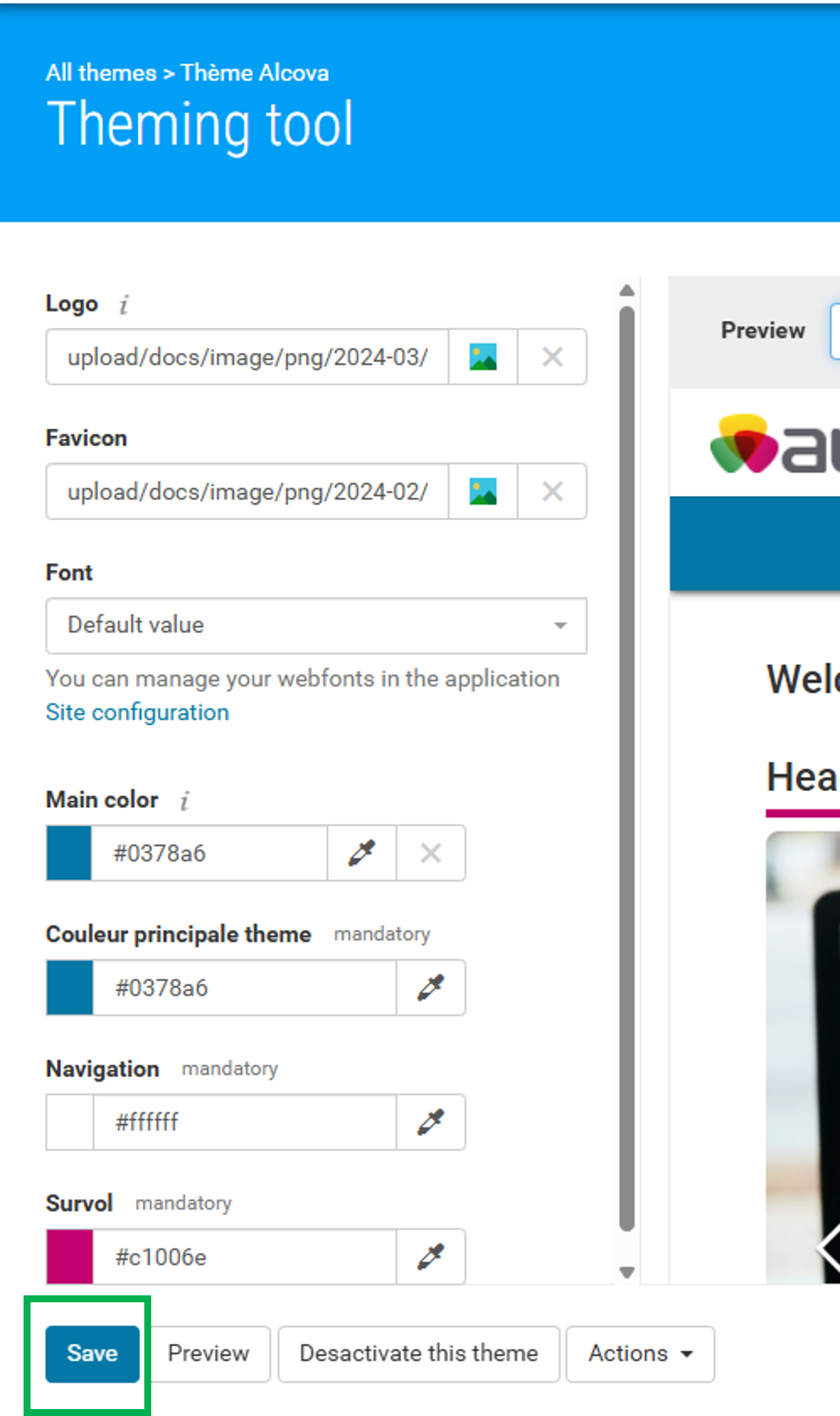 Changez le logo de votre plateforme.Image5